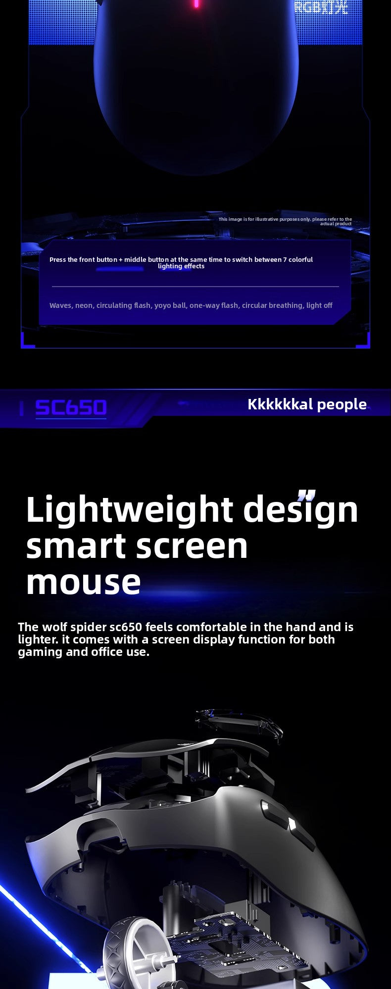 AULA SC650 Wireless Mouse Tri Mode Lightweight Design PAW3311 Sensor 12000dpi 1000Hz gaming mice Customized Pc Accessories gifts