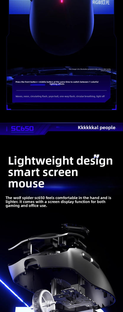 AULA SC650 Wireless Mouse Tri Mode Lightweight Design PAW3311 Sensor 12000dpi 1000Hz gaming mice Customized Pc Accessories gifts