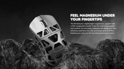 ATTACK SHARK R3 Magnesium Alloy Gaming Mouse 8K SUPERLIGHT 8000Hz 6 Adjustable DPI up to 26000 PAW3395 BT/2.4G Wireless/Wired
