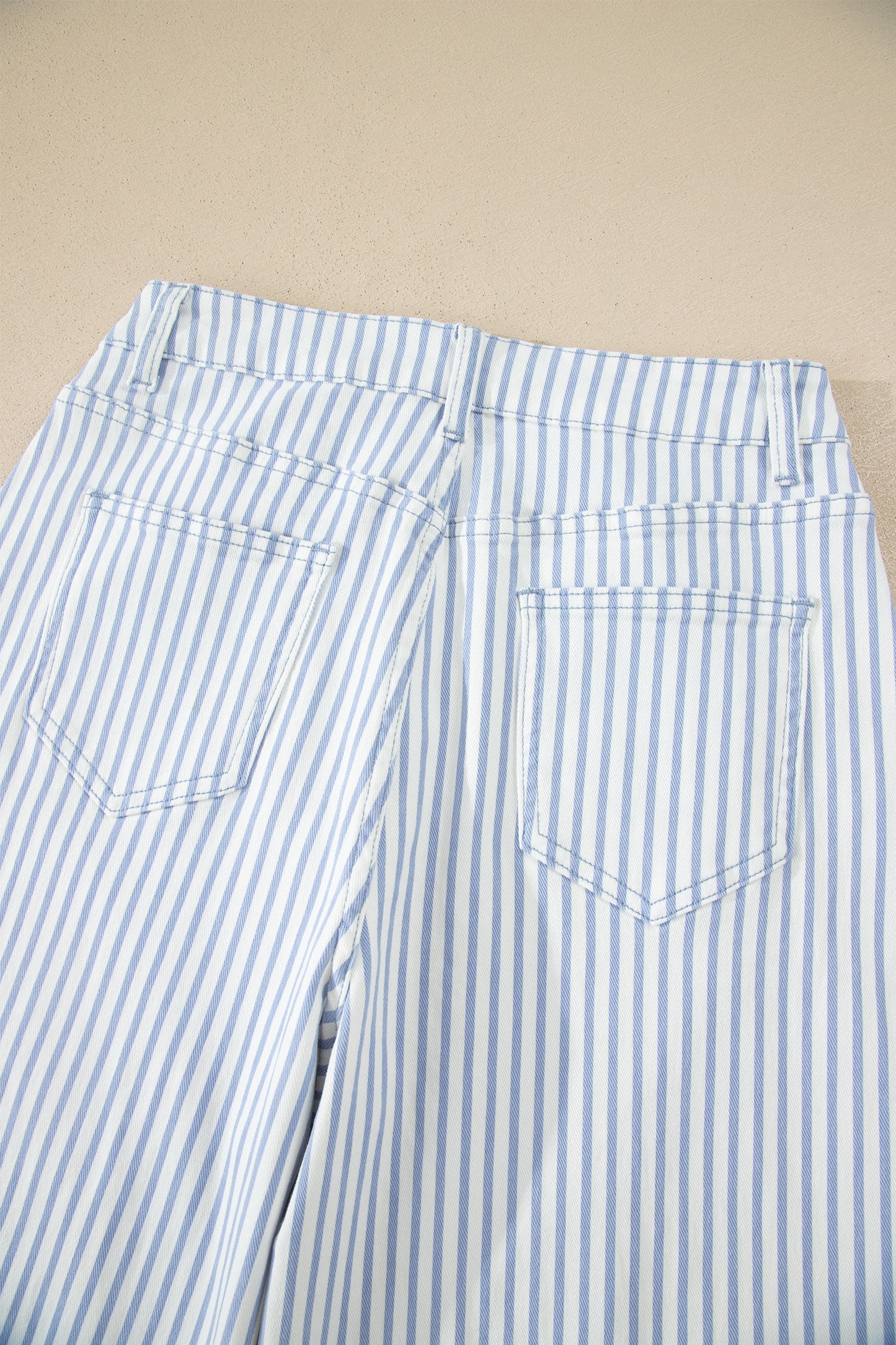 Khaki Stripe Casual Barrel Jeans