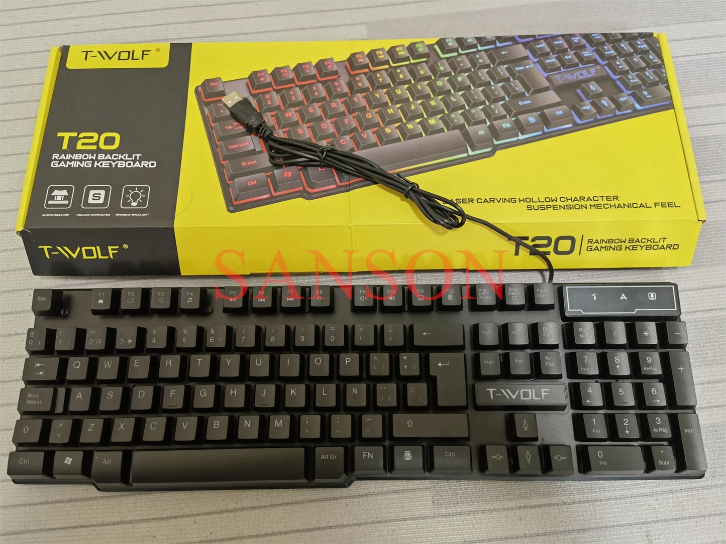 T-WOLF 4-in-1 Ultimate Gaming Combo: RGB Keyboard, Mouse, Headset & Pad