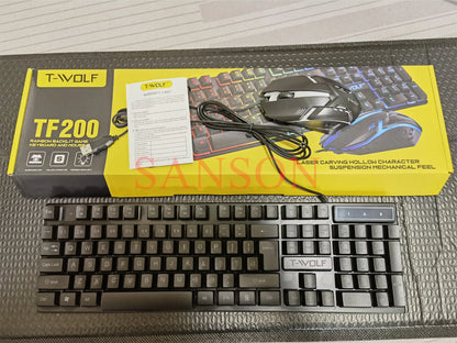 T-WOLF 4-in-1 Ultimate Gaming Combo: RGB Keyboard, Mouse, Headset & Pad