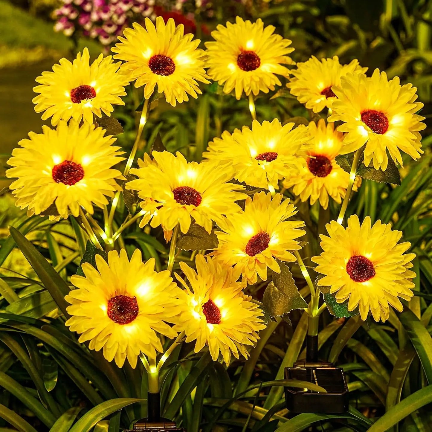 Solar Lights Outdoor Decor - Upgraded,Solar Sunflower Lights,Waterproof Solar Outdoor Lights Auto ON/Off Solar Decorative Lights