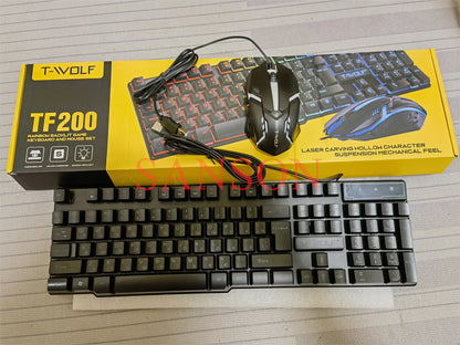 T-WOLF 4-in-1 Ultimate Gaming Combo: RGB Keyboard, Mouse, Headset & Pad