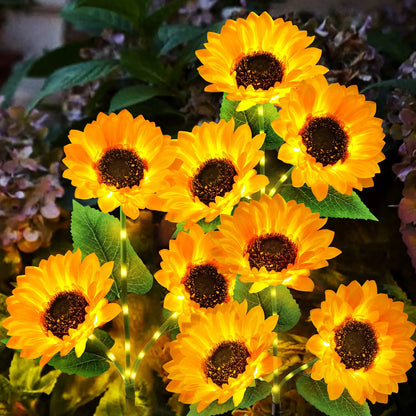 Solar Lights Outdoor Decor - Upgraded,Solar Sunflower Lights,Waterproof Solar Outdoor Lights Auto ON/Off Solar Decorative Lights