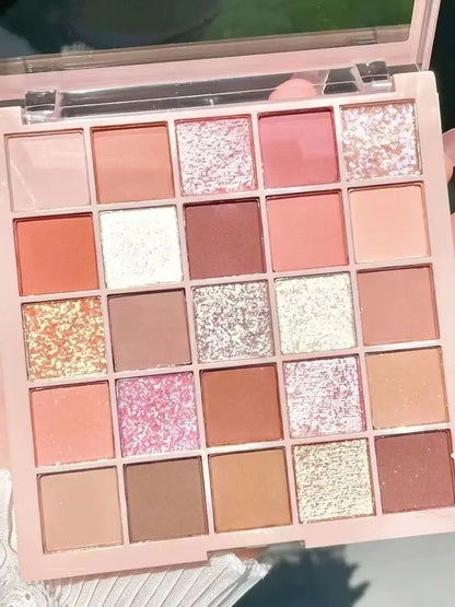 25 Colors Eyeshadow Palette High Gloss Cement Grey Rose Brown Color Tone Matte Glitter Daily Makeup Dry Rose Eyeshadow For Music