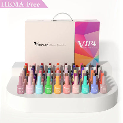 VENALISA VIP Kits 7.5ML Nail Gel Polish Soak Off UV LED Nail Gel Color Palette Gel Varnish Base Diamond Top Coat 62pcs/lot Gel