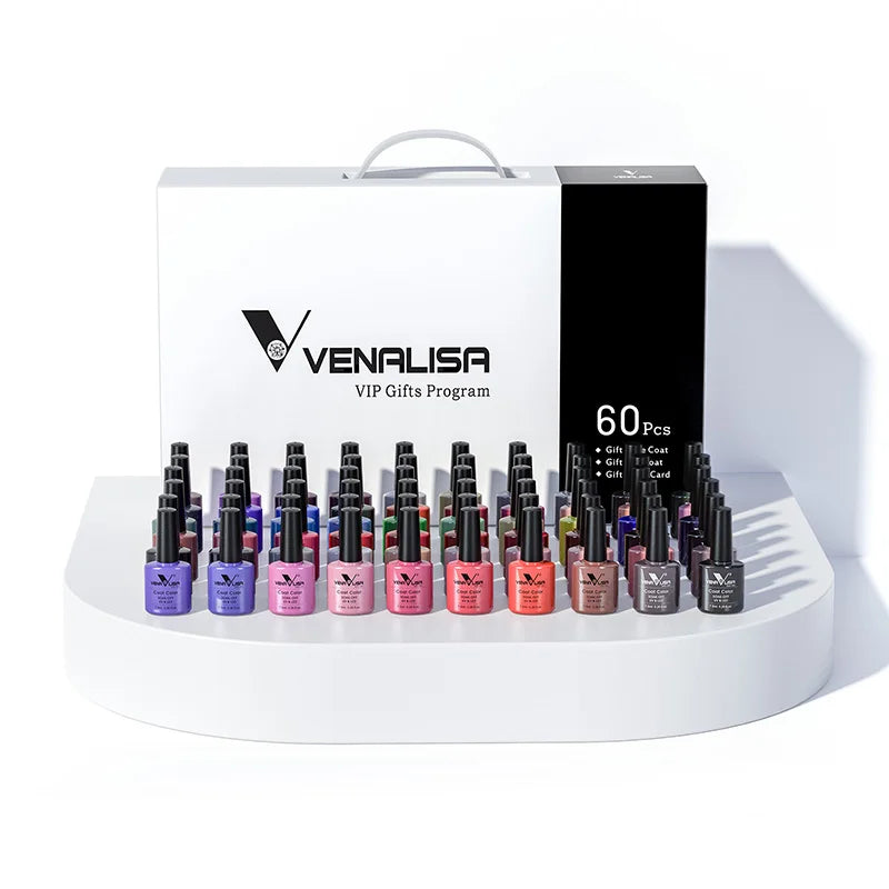 VENALISA VIP Kits 7.5ML Nail Gel Polish Soak Off UV LED Nail Gel Color Palette Gel Varnish Base Diamond Top Coat 62pcs/lot Gel