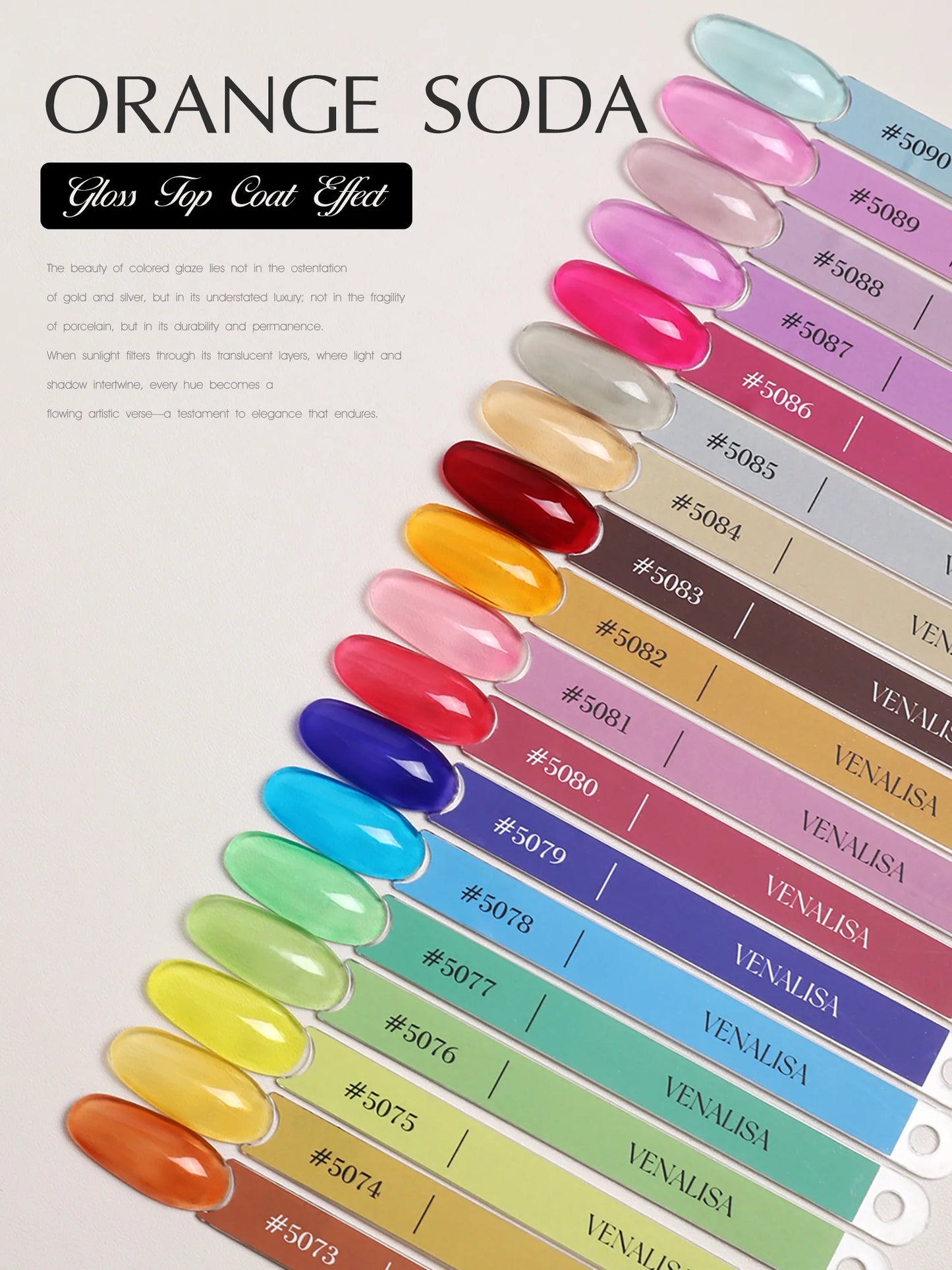 VENALISA 10ml Nail Gel Polish 90Colors HEMA/TPO Free UV LED Soak Off Long Lasting High Gloss Base TopCoat for Salon DIY Manicure