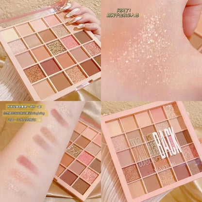 25 Colors Eyeshadow Palette High Gloss Cement Grey Rose Brown Color Tone Matte Glitter Daily Makeup Dry Rose Eyeshadow For Music