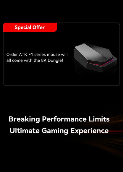 ATK Blazing Sky F1 LEVIATAN Esports Wireless Gaming Mouse PAW3950 Ultra Dual-Mode 8000Hz 35g Lightweight Non-porous FPS Mice