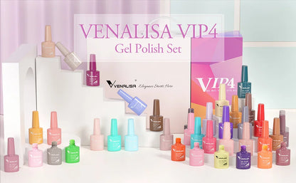 VIP5 VENALISA Gel Nail Polish Kit Hema Free Nude Pink Glitter Gorgeous Color Nail Manicure Soak off UV LED Nail Gel Varnish Set