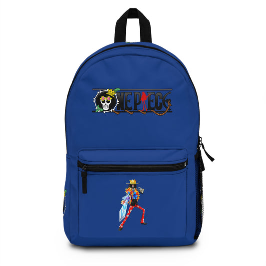Brook - One Piece Anime Backpack Dark blue - Front View - Dobermen Premier