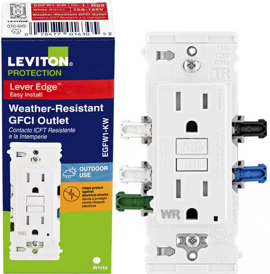 GFCI Duplex Outlet/Receptacle, White