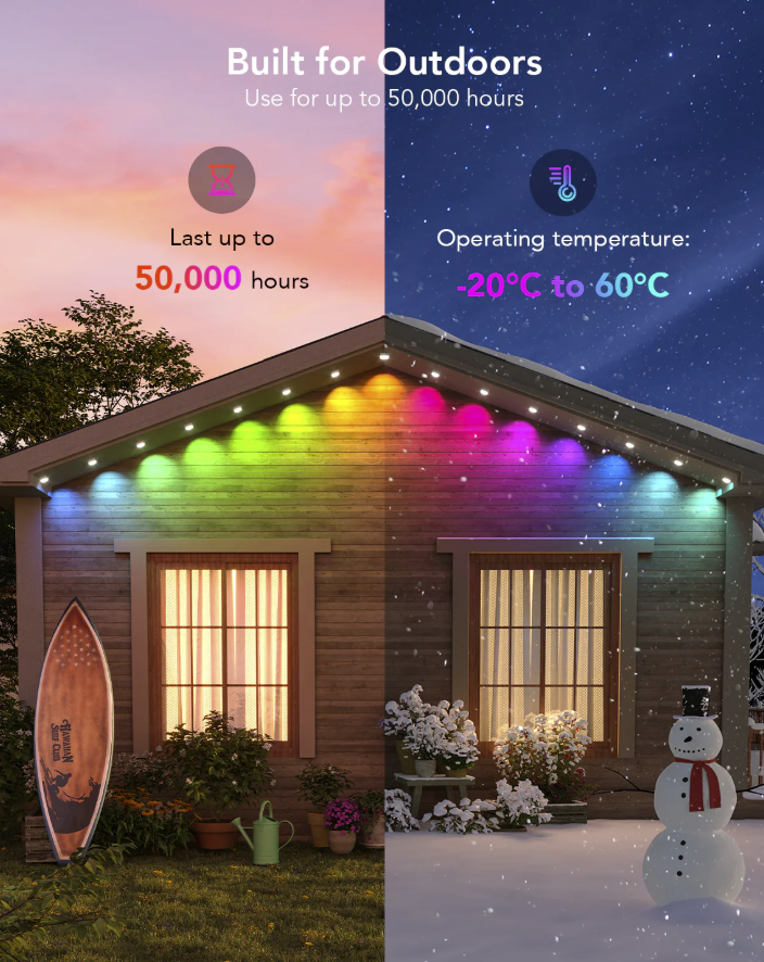 Govee RGBIC LED Permanent Outdoor Lights Model H705C (150 ft).
