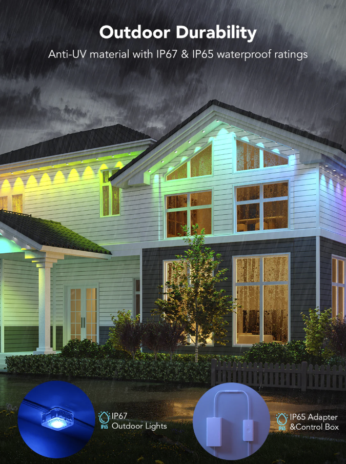 Govee RGBIC LED Permanent Outdoor Lights Model H705C (150 ft).