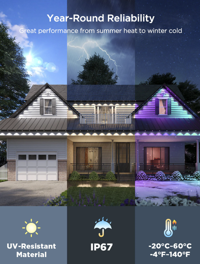 Govee Permanent Outdoor Lights 2 H705D (50 ft).