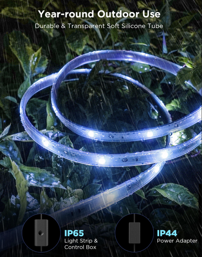 Govee Wi-Fi RGBIC Outdoor Strip Lights H6173 – 65.6 ft (2 × 32.8 ft rolls)