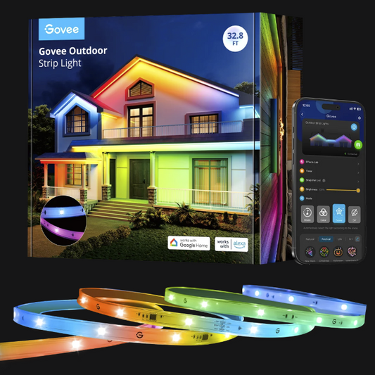 Govee Wi-Fi RGBIC Outdoor Strip Lights H6175 – 32.8 ft (1 roll)