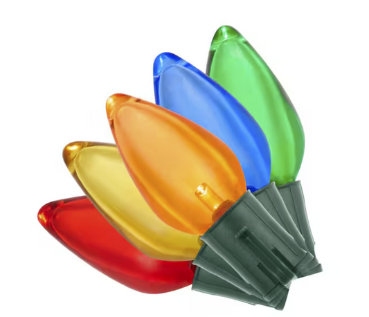 100 Count Multi-Colored Steady Lit Super-Bright C9 LED Lights