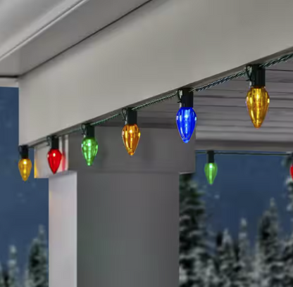 100 Count Multi-Colored Steady Lit Super-Bright C9 LED Lights