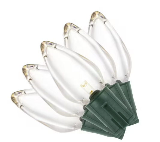 100 Count Warm White Steady Lit Super-Bright C9 LED Lights