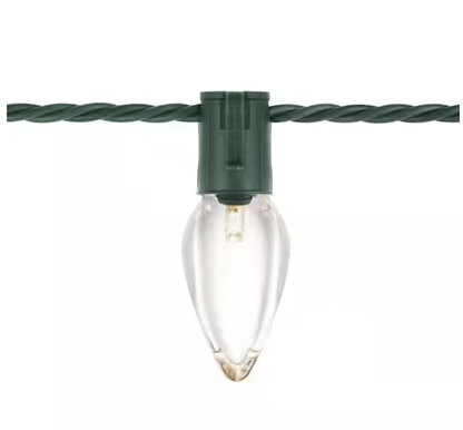 100 Count Warm White Steady Lit Super-Bright C9 LED Lights