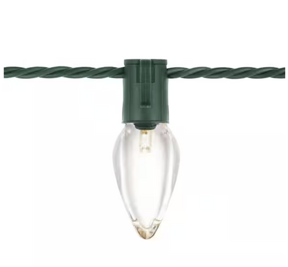 100 Count Warm White Steady Lit Super-Bright C9 LED Lights