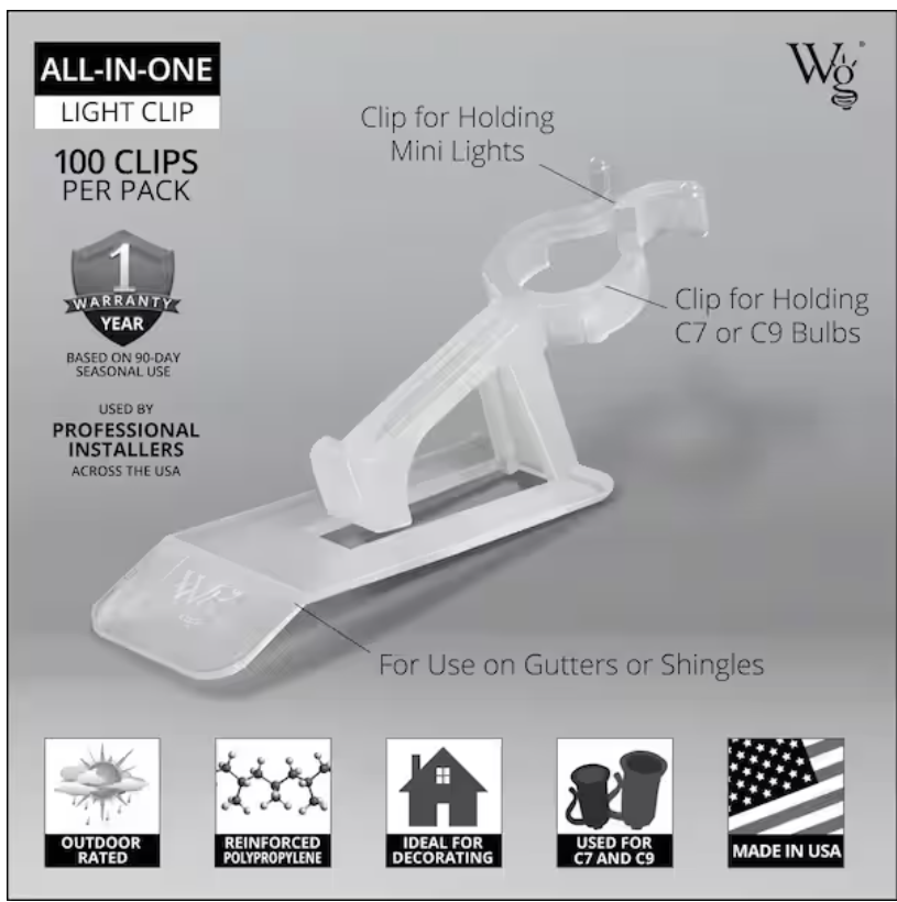 All-in-One Christmas Light Clip (100-Pack)