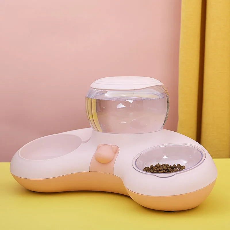 HOOPET New Style Cat Automatic Drinking Feeding Bowl Anti-overturning Non-slip Bowl for Cats Dogs Cat Food Holder Teddy Dog Bowl