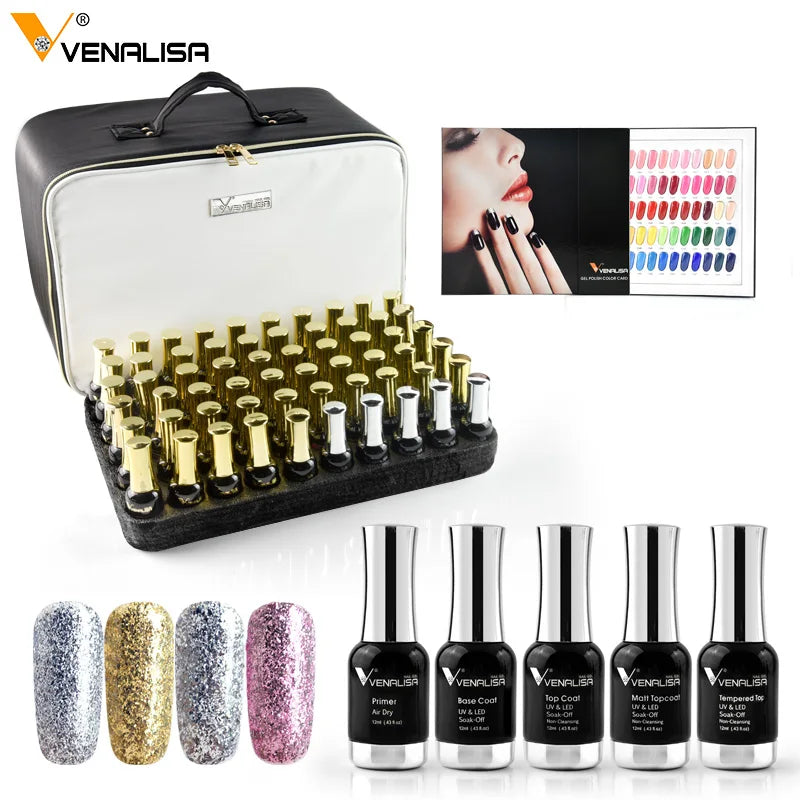 120pcs*12ml Venalisa Gel Polish Set Vernish Color Gel Polish TPO FREE Color For Nail Art Design Whole Set Nail Gel Enamel Kit