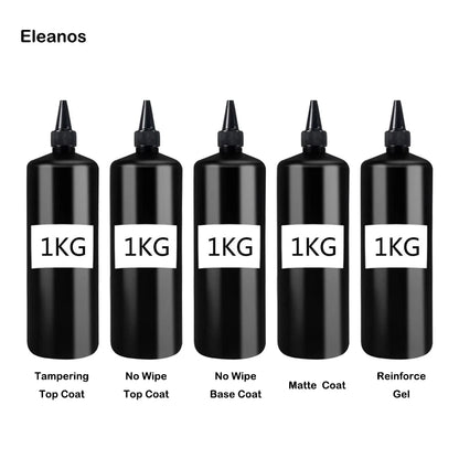 Eleanuos Super Quality Hema TPO Free 1KG No Wipe Top Coat Primer Base Coat UV Gel Soak Off Nail Supplier Gel Polish For Nail Art