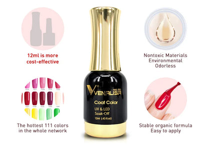 VENALISA Nail Gel Varnish TPO FREE Soak Off UV LED Organic Odorless Enamels Nail Art Colors 12ml 120Colors UV Gel Nail Polish