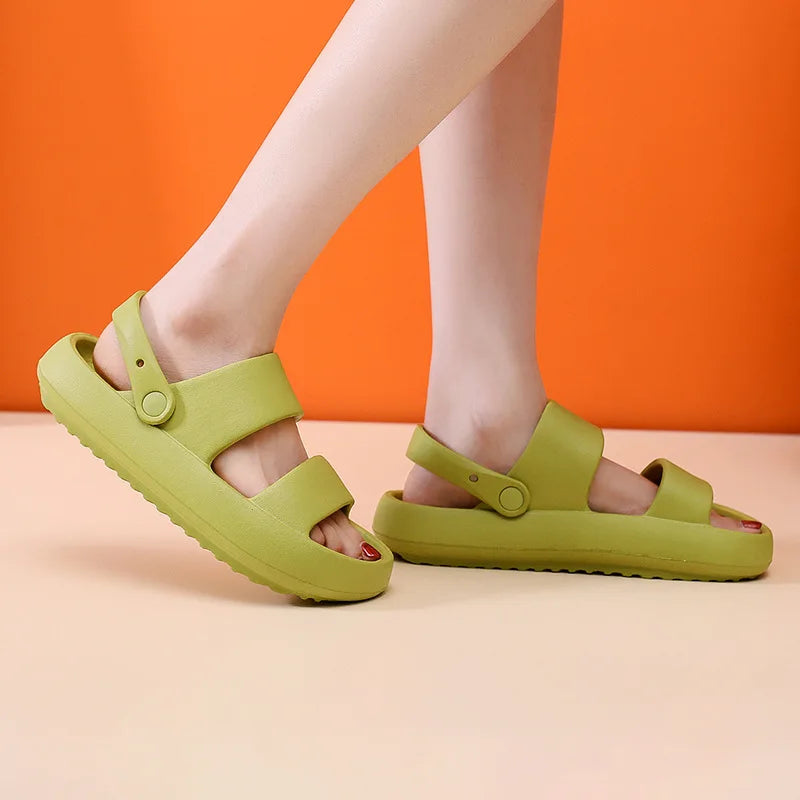 Women Summer Thick Platform Slippers Beach Eva Flip Flops Soft Sole Slide Sandals Leisure Men Ladies Indoor Bath Anti-slip Shoes