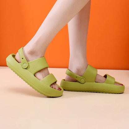 Women Summer Thick Platform Slippers Beach Eva Flip Flops Soft Sole Slide Sandals Leisure Men Ladies Indoor Bath Anti-slip Shoes