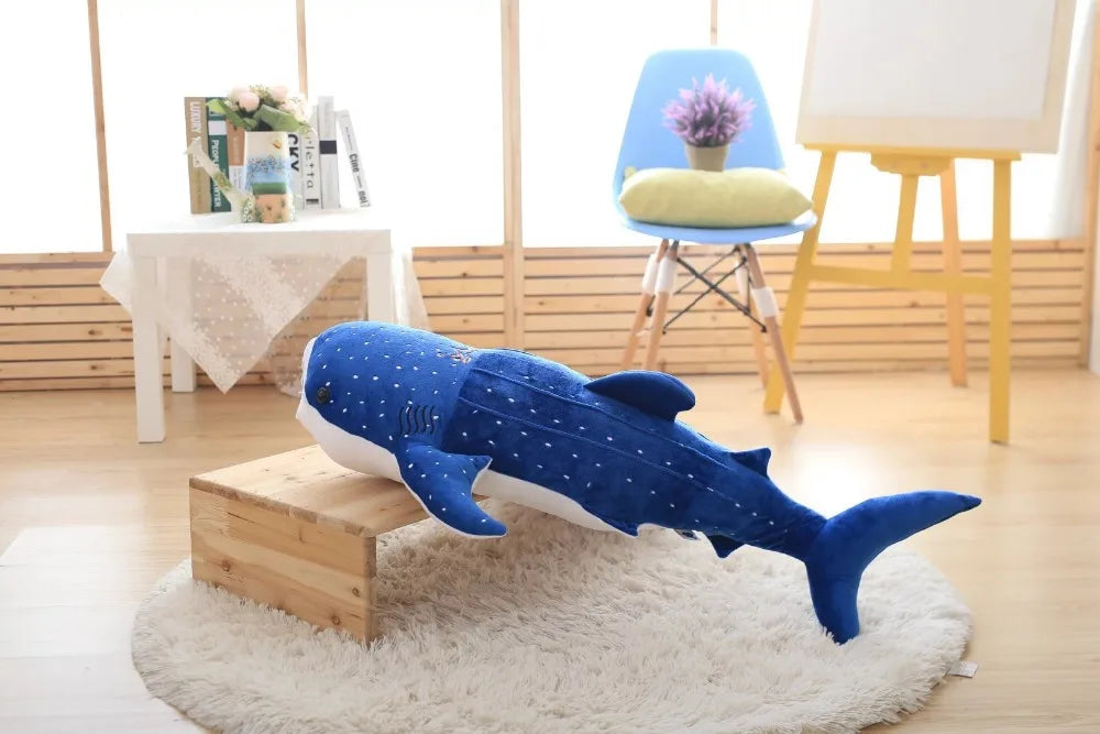 150cm Large Size Soft Shark Plush Toy Big Creative Blue Whale Stuffed Soft Shark Sea Fish Plush Pillow Lovely Doll