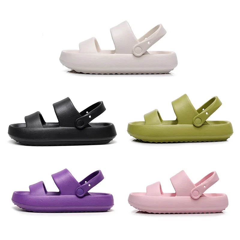 Women Summer Thick Platform Slippers Beach Eva Flip Flops Soft Sole Slide Sandals Leisure Men Ladies Indoor Bath Anti-slip Shoes