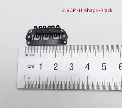 50pcs 2.3cm-3.6cm Black Brown Color Wig Clips Snap Clip For Hair Extension Wig Weft Wig PP Hairpins Large Clips Styling Tools
