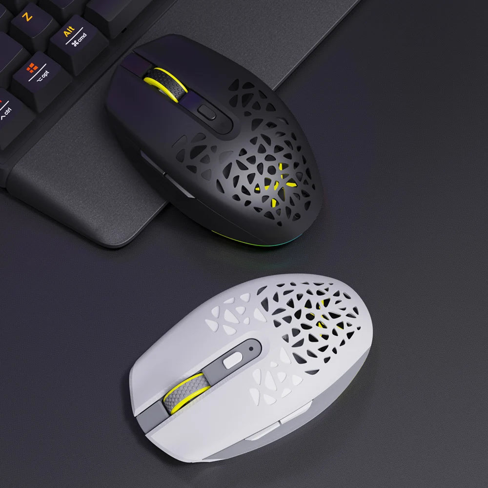 Delux M820DC PAW3335 Wired + Wireless + Bluetooth Gaming Mouse 80 Million Clicks 16000 DPI RGB Rechargeable Mice For Computers