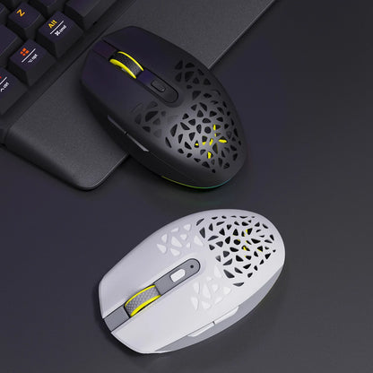 Delux M820DC PAW3335 Wired + Wireless + Bluetooth Gaming Mouse 80 Million Clicks 16000 DPI RGB Rechargeable Mice For Computers