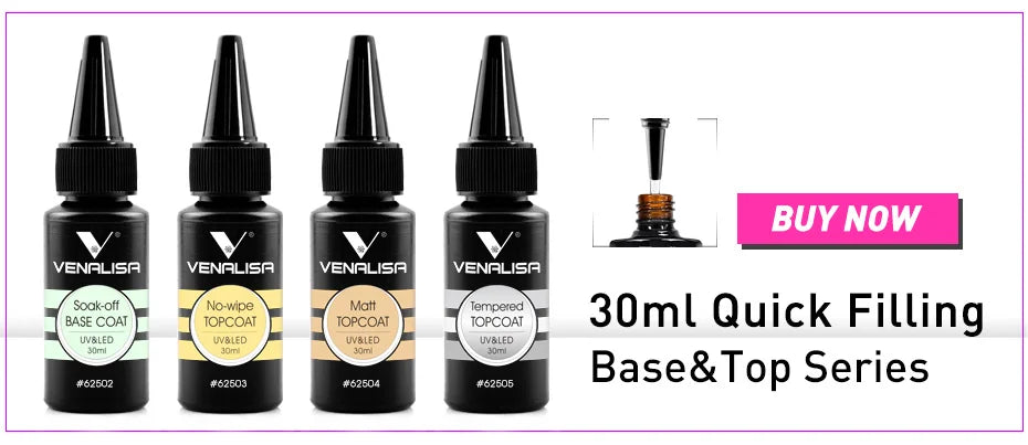 VENALISA VIP Kits 7.5ML Nail Gel Polish Soak Off UV LED Nail Gel Color Palette Gel Varnish Base Diamond Top Coat 62pcs/lot Gel
