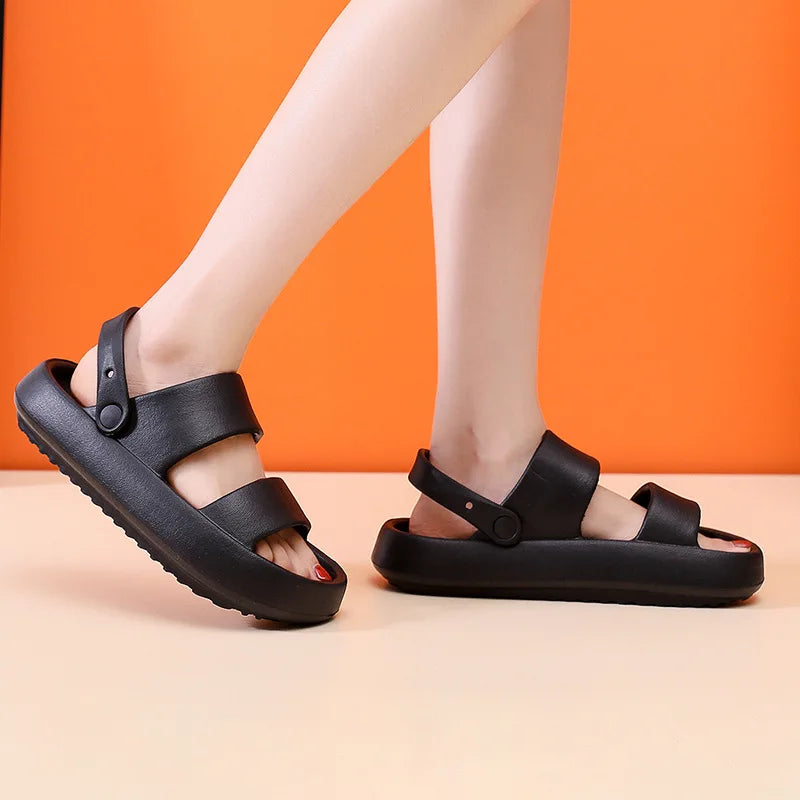 Women Summer Thick Platform Slippers Beach Eva Flip Flops Soft Sole Slide Sandals Leisure Men Ladies Indoor Bath Anti-slip Shoes