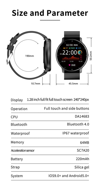 Smartwatch with Wireless Call & Fitness Tracking