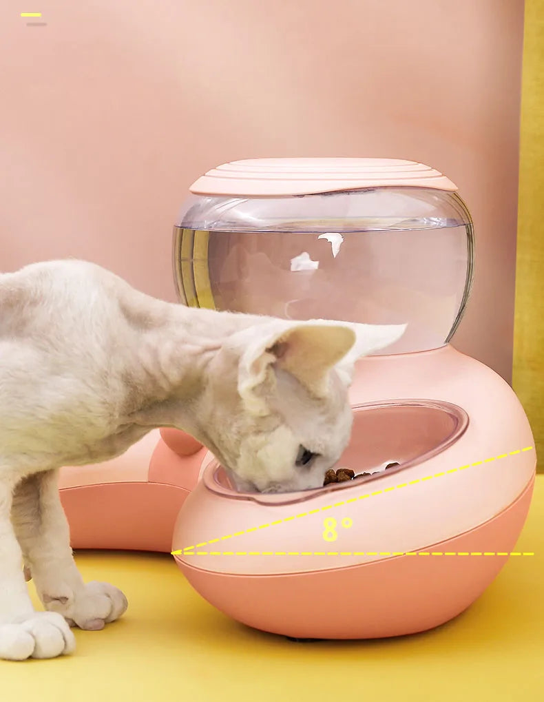 HOOPET New Style Cat Automatic Drinking Feeding Bowl Anti-overturning Non-slip Bowl for Cats Dogs Cat Food Holder Teddy Dog Bowl