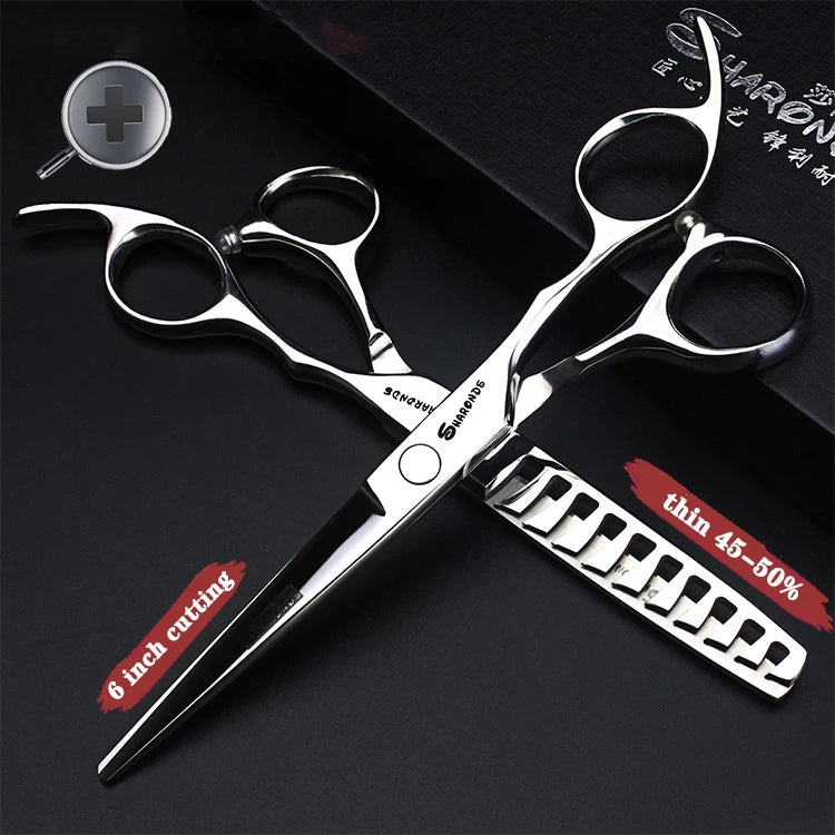 Sharonds 440c 6/7/7.5 inch haircut thinning scissors professional barber shop hairdressing scissors cutting scissors hair shears