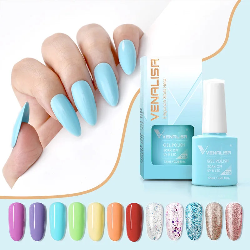 Venalisa VIP4 Nail Gel Polish HEMA/TPO FREE Full Coverage Beautiful Semi Permanent Soak Off UV LED Gel Nail Polish Gel Lacquer