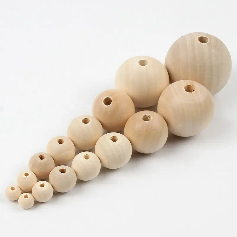 Natural Wooden Beads for DIY