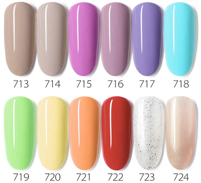 VIP5 VENALISA Gel Nail Polish Kit Hema Free Nude Pink Glitter Gorgeous Color Nail Manicure Soak off UV LED Nail Gel Varnish Set