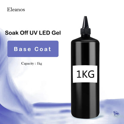 Eleanuos Super Quality Hema TPO Free 1KG No Wipe Top Coat Primer Base Coat UV Gel Soak Off Nail Supplier Gel Polish For Nail Art