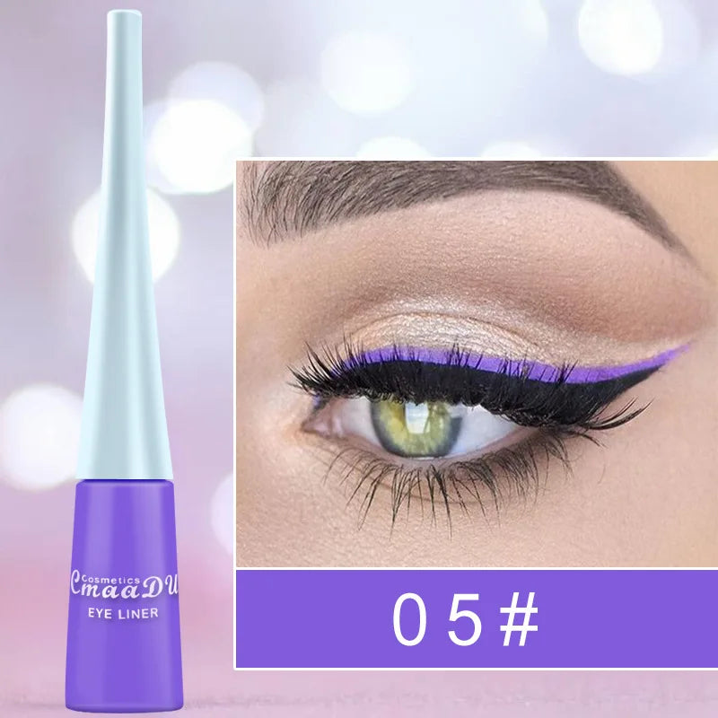 17 Colors Neon Liquid Eyeliner Pencil Waterproof Colorful Blue Green Yellow White Eye Liner Pen Women Makeup Eyes Cosmetics